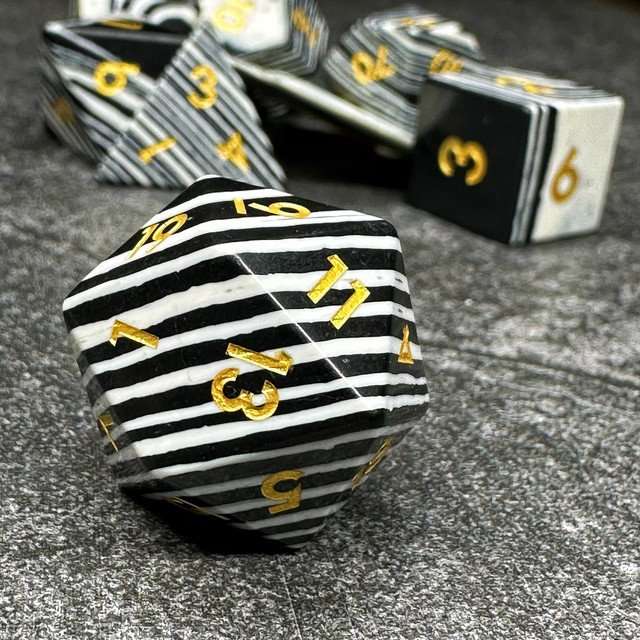 Sage's Treasures Gemstone Zebra Stripes Polyhedral Dice Set image 3