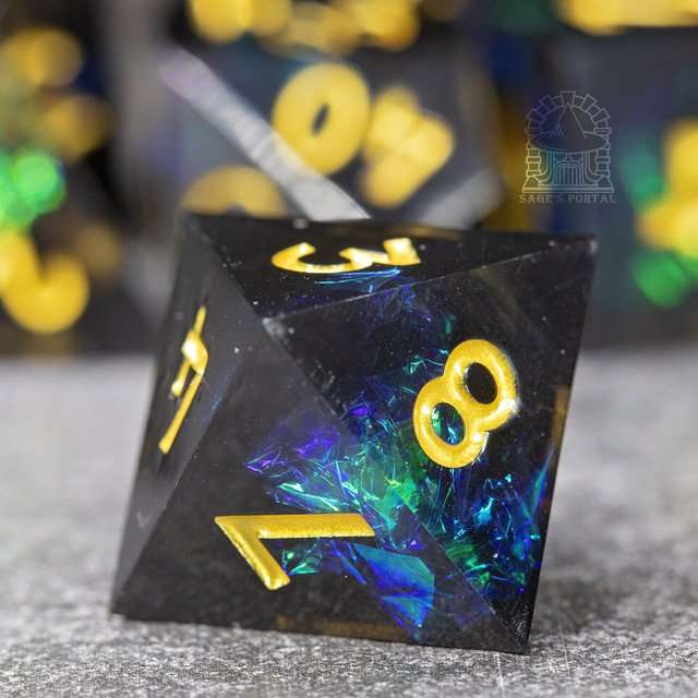 Sage's Crystals - Witching Hour Sharp Edge Resin Polyhedral Dice Set image 5