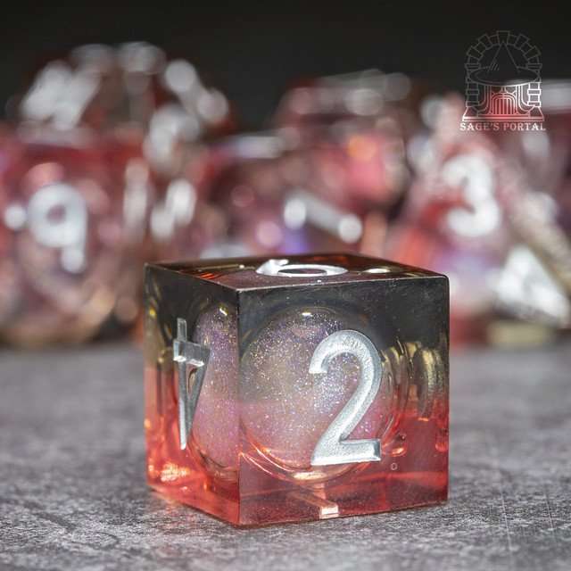 Sage's Dusk Souls Liquid Core Sharp Edge Resin Dice Set image 6