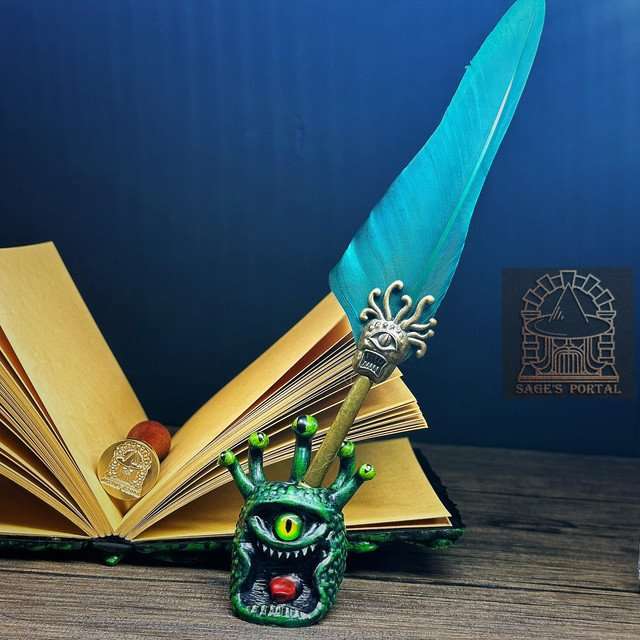 Green Eye Tyrant Notebook Gift Set | Handmade Notebook for TTRPG, Sketchbook, Diary image 3