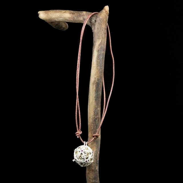 Sage’s Tiny Treasures Winter Rose Draconic Cage Necklace with Miniature Dice Set image 5