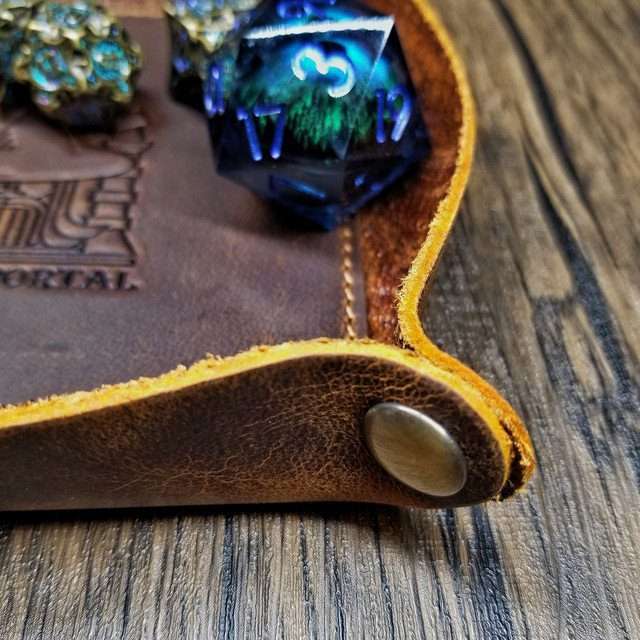 Sage's Enchanted Dice Tray Crazy Horse Oiled Saddle Leather Travel Size image 4