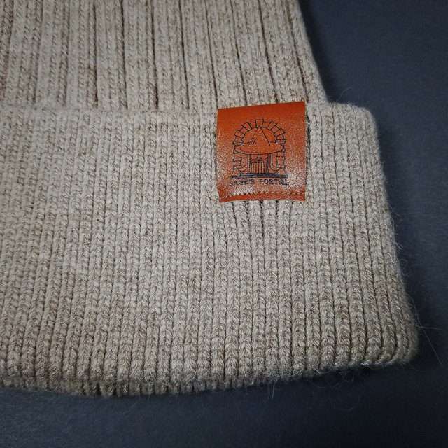 Sage’s Cap – Mocha Wool Beanie with Raccoon Pompom image 8