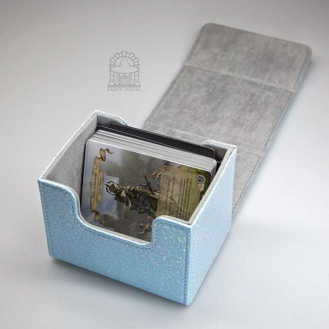 Sage’s Premium Deck Storage Box for TCG, Dice, Jewelry 105mm x 89mm x 76mm - Holo Blue image
