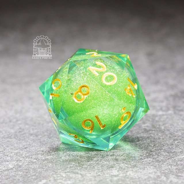 Sage's Spirits - 33mm Nature Spirit Liquid-Core D20 Sharp Edge Resin Dice image 3