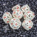 Sage’s Dragon Orb Silver Blue Diamond Hollow Metal Polyhedral Dice Set image 0