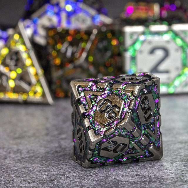 Sage's Infinity Armor Metal Polyhedral Dice Set image 5