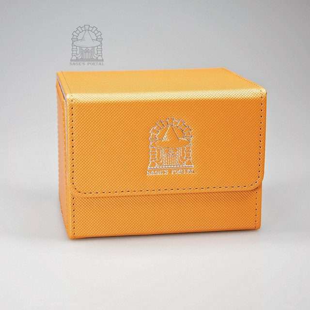 Sage’s Premium Deck Storage Box for TCG, Dice, Jewelry 105mm x 89mm x 76mm - Orange image