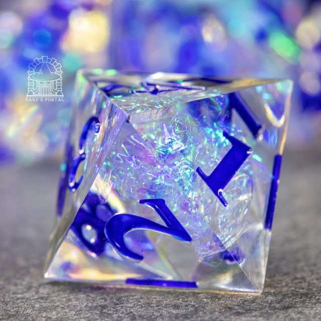 Sage's Crystals - Glacier Sharp Edge Resin Polyhedral Dice Set image 5