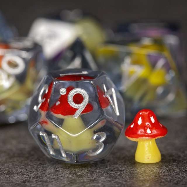 Sage's Familiars - Rainbow Magic Shrooms Resin Dice Set image 2