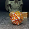 Sage's Hounds - Vintage Yellow with Silver Metal Polyhedral Dice Set image 0