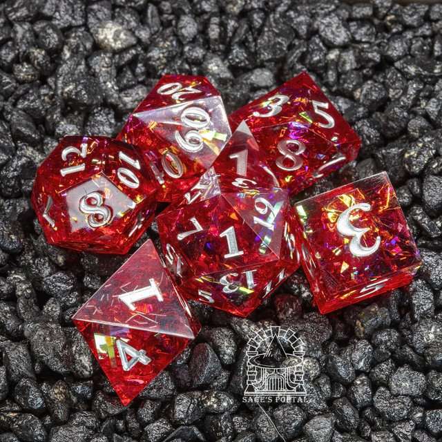 Sage's Exaltations - Phoenix's Rest Sharp Edge Resin Dice Set image 0