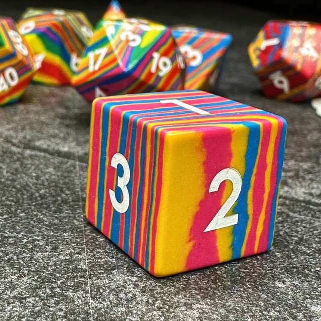 Sage's Treasures Gemstone Pastel Stripes Polyhedral Dice Set image 8
