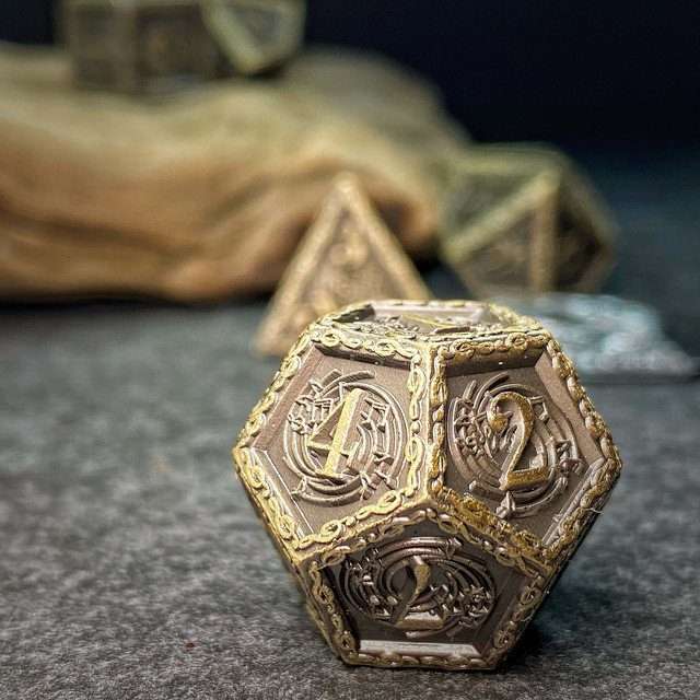 Sage's Anthems - Ancient Bronze Metal Polyhedral Dice Set image 15