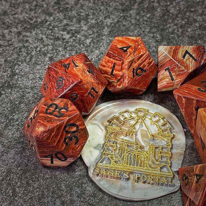 Sage's Treasures - Captured Canyon Rainbow Stone Gemstone Polyhedral Dice Set image 10