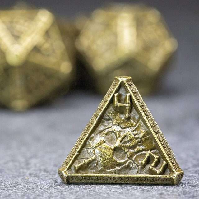 Sage's Lich's Phylactery Bronze Metal Polyhedral Dice Set image 7