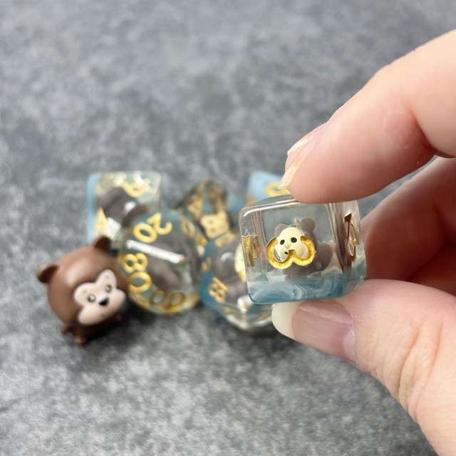 Sage's Chipmunk Familiar Resin Polyhedral Dice Set image 1