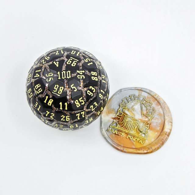 Sage’s Warp Stones Yellow Sun d100 Metal Dice image 6