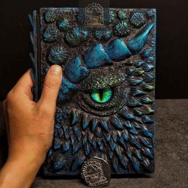Eye of the Blue Dragon Notebook | Handmade Notebook for TTRPG, Sketchbook, Diary image 1