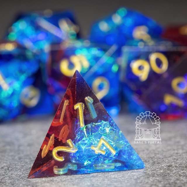 Sage's Crystals - Thermal Sharp Edge Resin Polyhedral Dice Set image 8