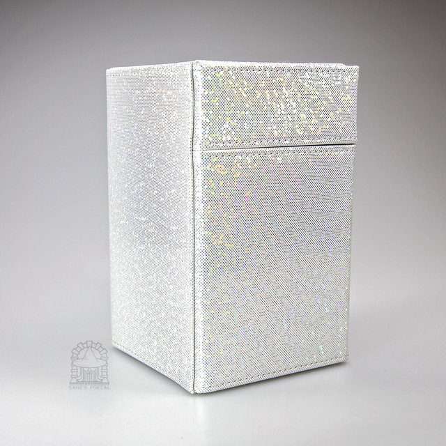 Sage's Premium 2 Drawer Deck Storage Box for TCG, Dice, Jewelry 145mm x 93mm x 90mm - Holo White image