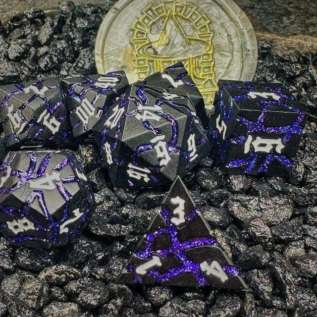 Sage's Warp Stones White Dwarf Star Metal Polyhedral Dice Set image 0