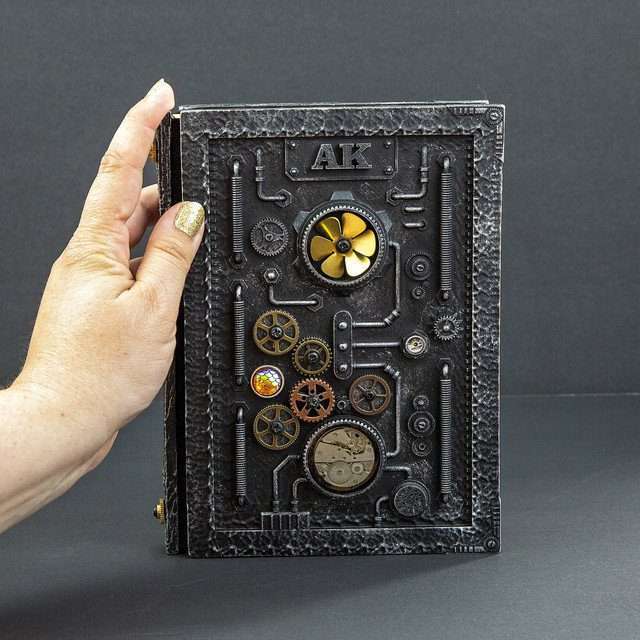 Sage's Gnomish Notebook Silver | Handmade Notebook for TTRPG, Sketchbook, Diary image 4