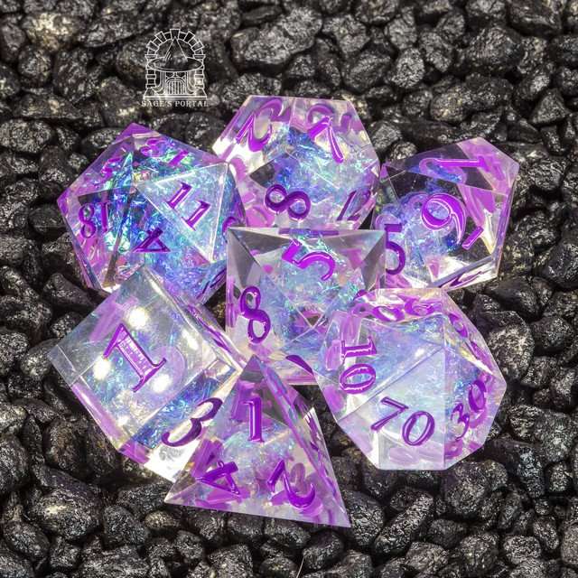 Sage's Crystals - Iris Sharp Edge Resin Polyhedral Dice Set image 0