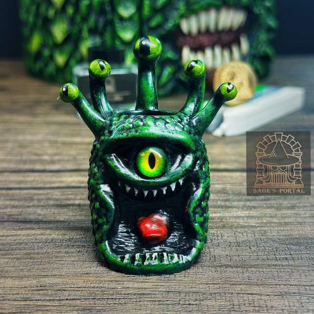 Green Eye Tyrant Notebook Gift Set | Handmade Notebook for TTRPG, Sketchbook, Diary image 6