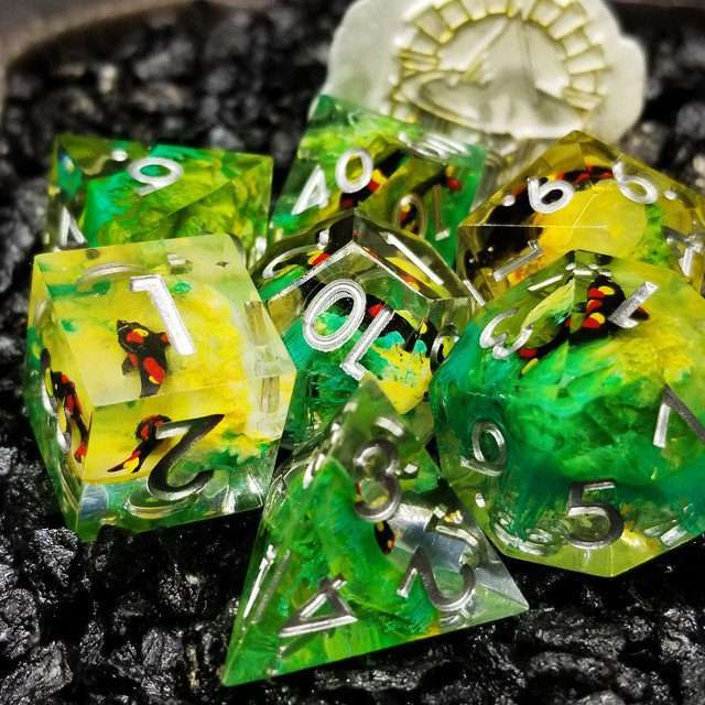 Sage's Elusive Karma Fish Familiar Sharp Edge Resin Polyhedral Dice Set image 10