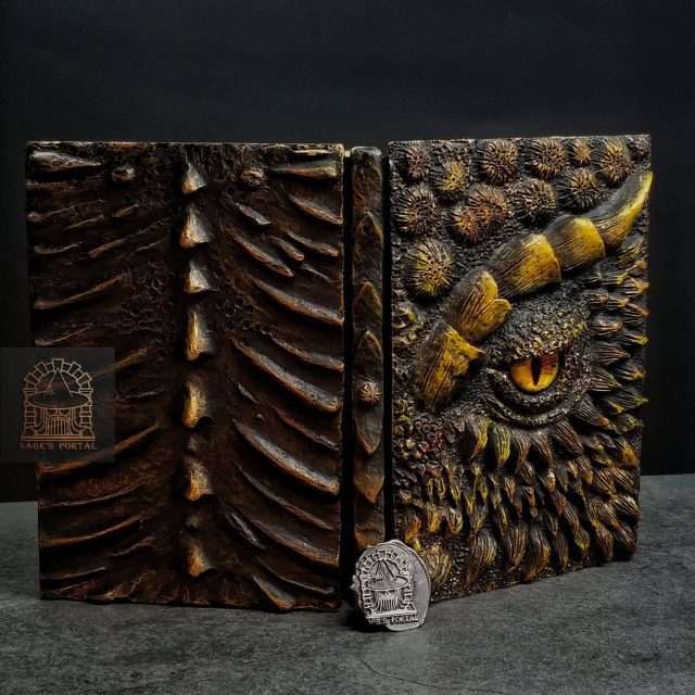 Eye of the Gold Dragon Notebook | Handmade Notebook for TTRPG, Sketchbook, Diary image 3