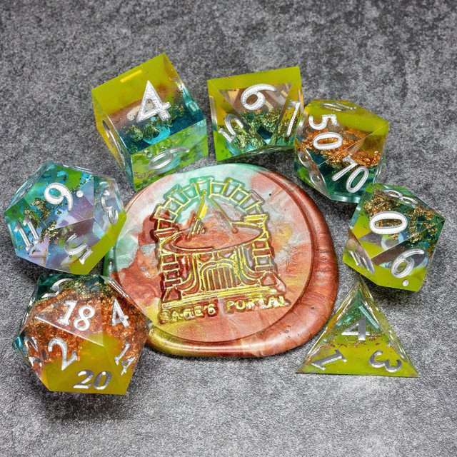 Sage's Enchanted Crystals Dreams - Sharp Edge Resin Polyhedral Dice Set image 9