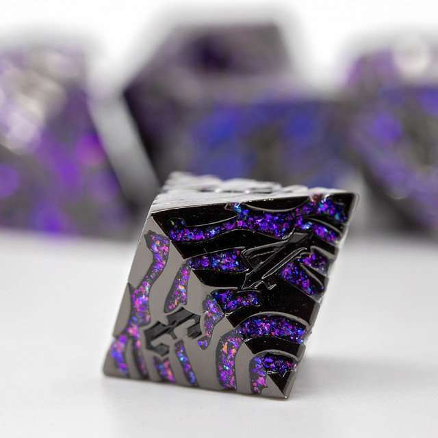 Sage's Fusion Stones Blackhole Metal Polyhedral Dice Set image 5