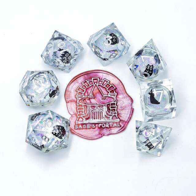 Sage's Companion Spirits Opal Void Cat Liquid Core Dice Set image 4
