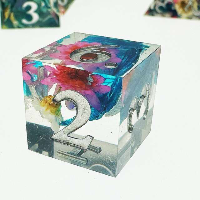 Sage's Spring Florets Sharp Edge Resin Dice Set image 2
