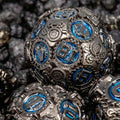 Sage's Artificer's Core Cerulean Essence Metal Polyhedral Dice Set image 0