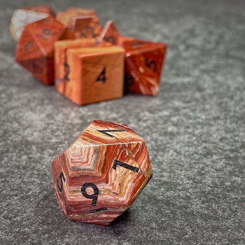 Sage's Treasures - Captured Canyon Rainbow Stone Gemstone Polyhedral Dice Set image 5