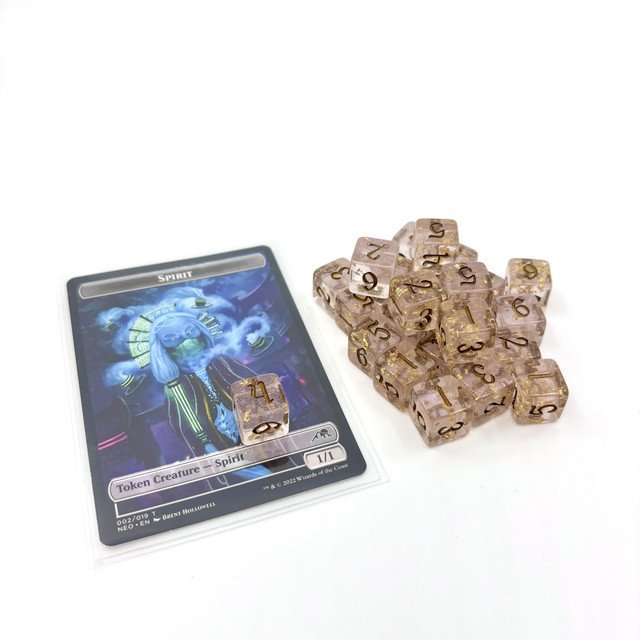 Sage's Incantations Golden Blush Resin D6 Dice 24 Pc Set image 2