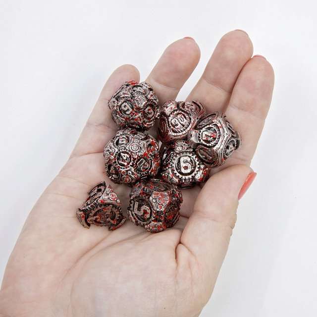 Sage's Artificer's Core Battlefield Essence Metal Polyhedral Dice Set image 11