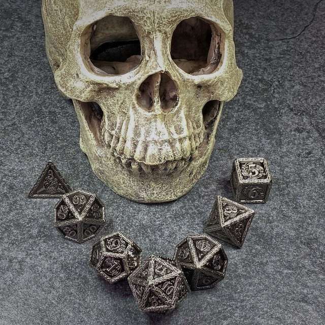 Sage's Anthems - Ancient Silver Metal Polyhedral Dice Set image 9
