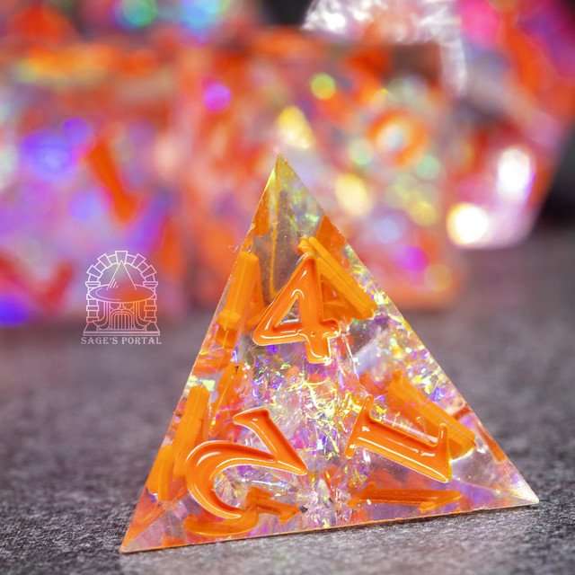 Sage's Crystals - Summer Sharp Edge Resin Polyhedral Dice Set image 9