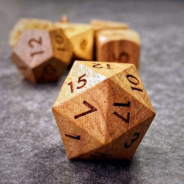Sage’s Trees - Cherry Wood Oversized Natural Ink Polyhedral Dice Set image 20