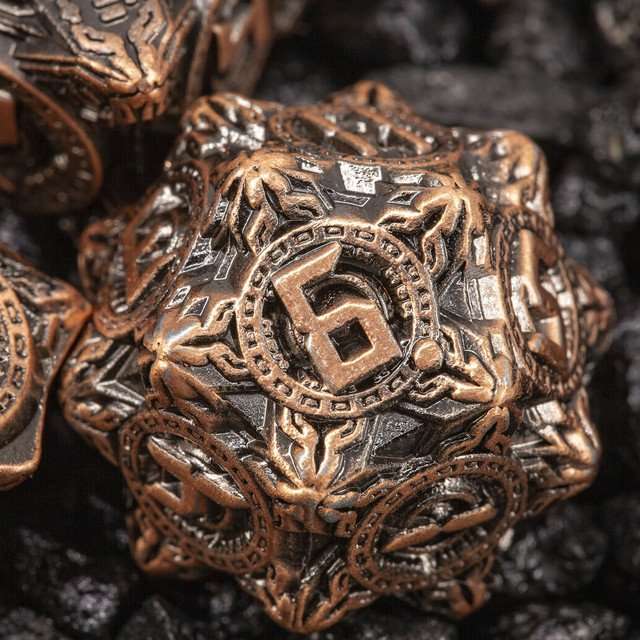 Sage’s Chronurgy Timeless Copper Metal Polyhedral Dice Set image 14
