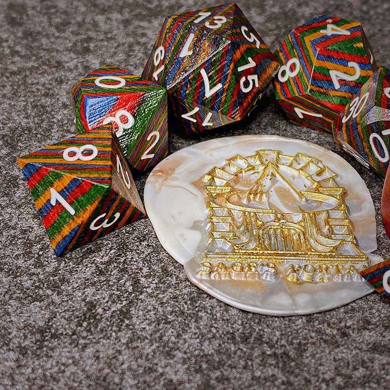 Sage's Trees - Rainbow Technical Wood Polyhedral Dice Set image 10