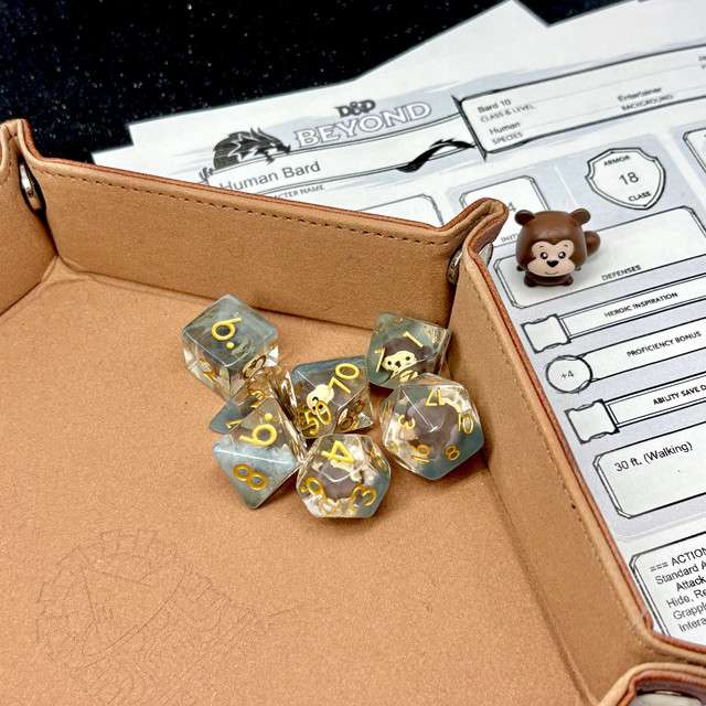 Sage's Chipmunk Familiar Resin Polyhedral Dice Set image 10