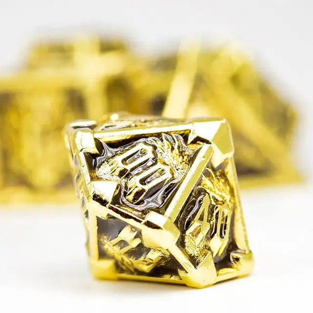 Sage's Grave Fortune Gilded Death Metal Polyhedral Dice Set image 4