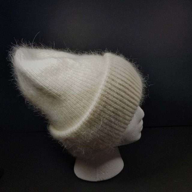 Sage’s Cap – White Angora Rabbit Fur Viscose Beanie image 7
