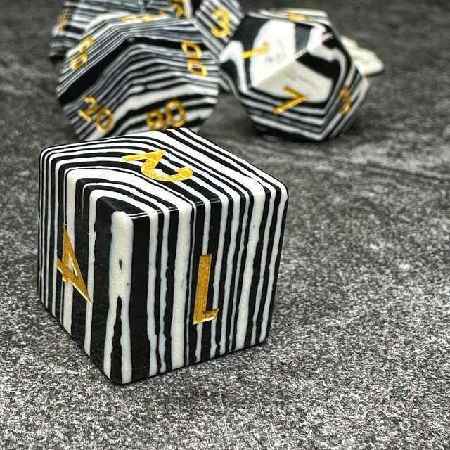 Sage's Treasures Gemstone Zebra Stripes Polyhedral Dice Set image 8