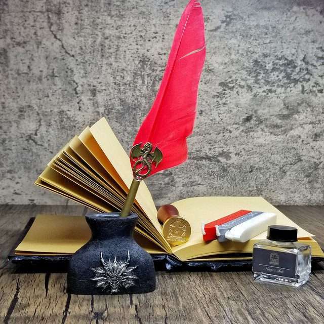 Eye of the Black Dragon Notebook Gift Set | Handmade Notebook for TTRPG, Sketchbook, Diary image 6