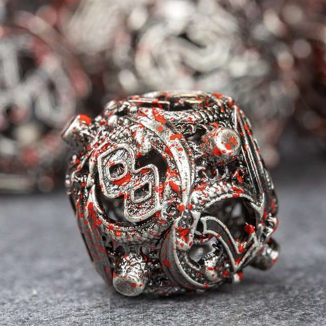 Sage’s Ouroboros Nickel Carnage Hollow Metal Polyhedral Dice Set image 6